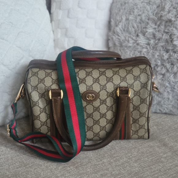 Gucci GG Supreme Web Boston Bag Pvc 2Way..Authentic!! - Picture 1 of 10
